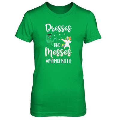 Dresses And Messes Mom Of Both Funny Gift For Mom-T-Shirt & Tank Top-Women's T-Shirt-Irish Green