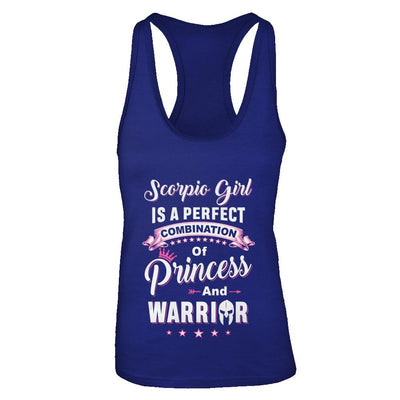 Scorpio Girl Princess Warrior October November Birthday-T-Shirt & Tank Top-Women's Ideal Racerback Tank-Royal