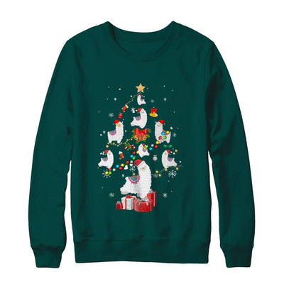 Llama Christmas Tree Decor Xmas Gift-T-Shirt & Sweatshirt-Crewneck Sweatshirt-Deep Forest