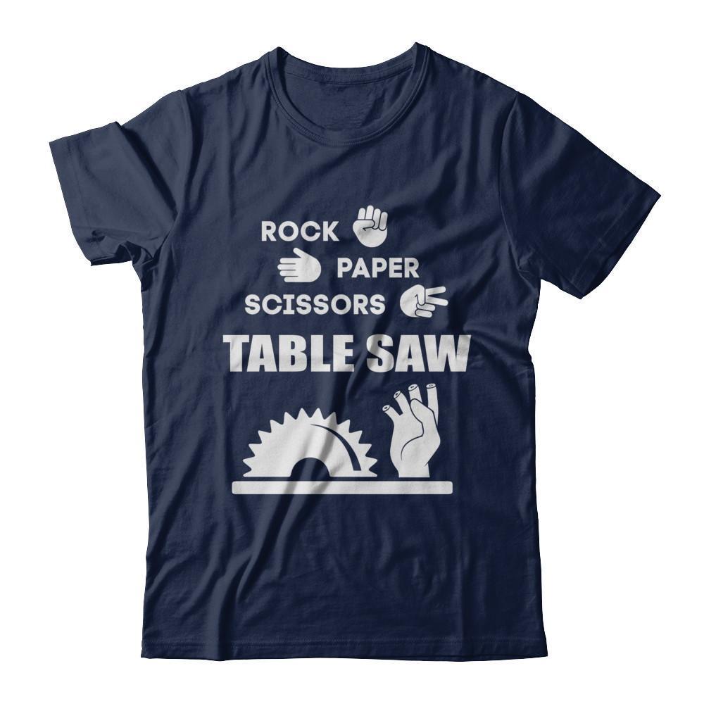 Rock Paper Scissors Table Saw-T-Shirt & Hoodie-Classic T-Shirt-Navy