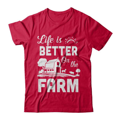 Life Is Better On The Farm Farmer-T-Shirt & Hoodie-Classic T-Shirt-Red