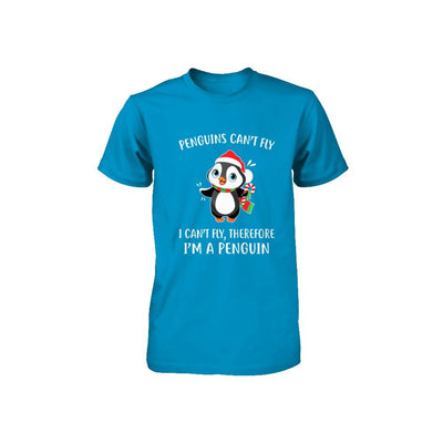 Funny Penguin I Can't Fly Christmas Gift Youth-Youth Shirt-
