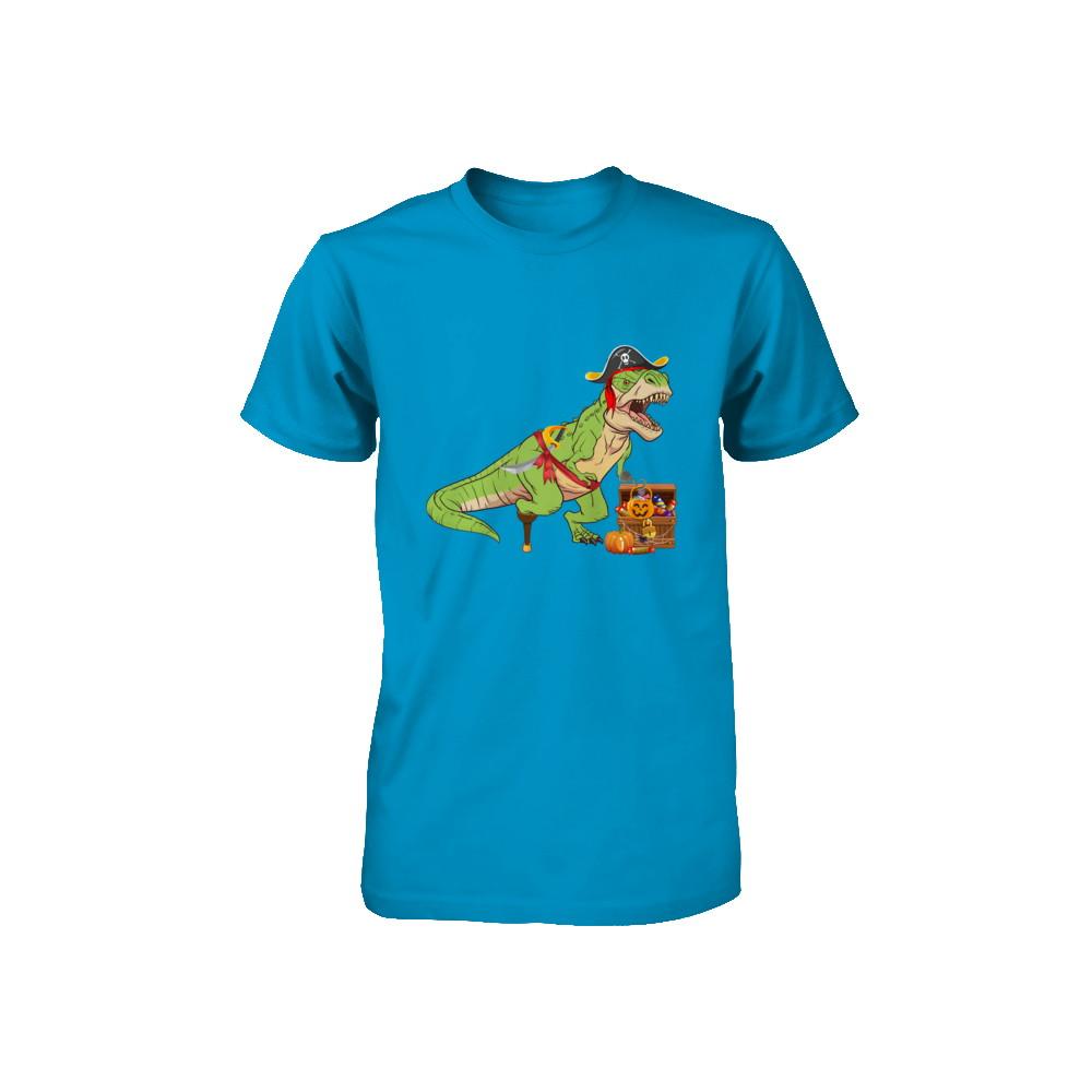 Dinosaurs T-Rex Pirate Halloween Saurus For Kids Youth-Youth Shirt-