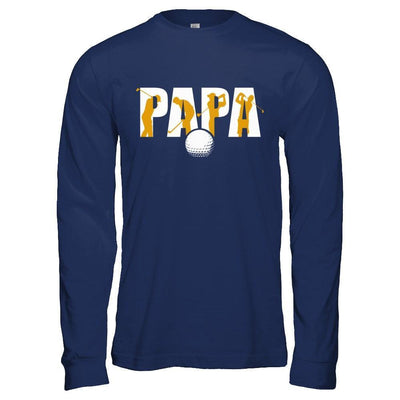 Golf Papa Father's Day-T-Shirt & Hoodie-Long Sleeve T-Shirt-Navy