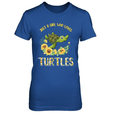 Just A Girl Who Loves Turtles And Sunflowers-T-Shirt & Hoodie-Women's T-Shirt-Royal