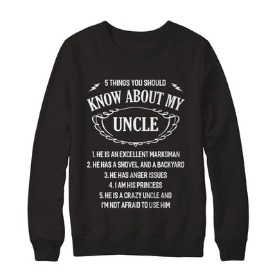 5 Things You Should Know About My Uncle Niece-T-Shirt & Sweatshirt-Crewneck Sweatshirt-Black