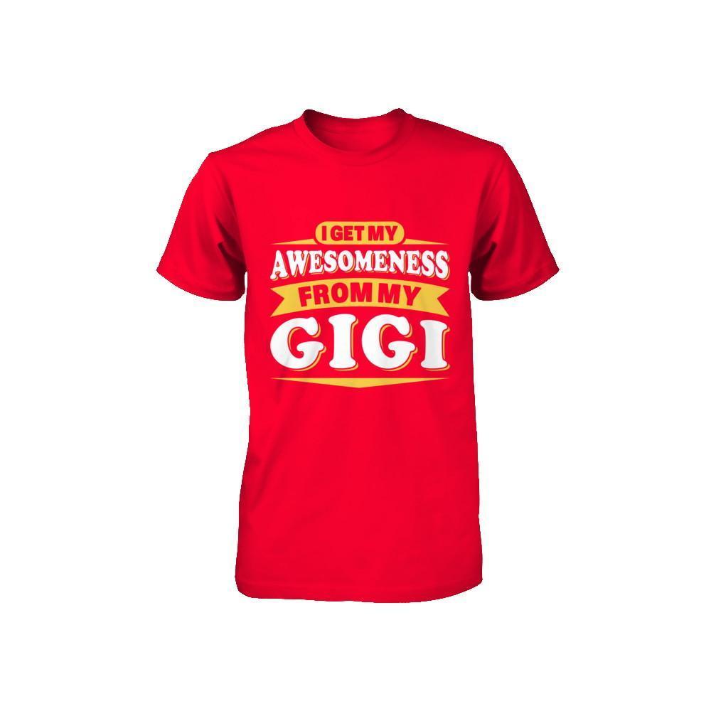 I Get My Awesomeness From My Gigi Youth-Youth Shirt-Youth T-Shirt-Red