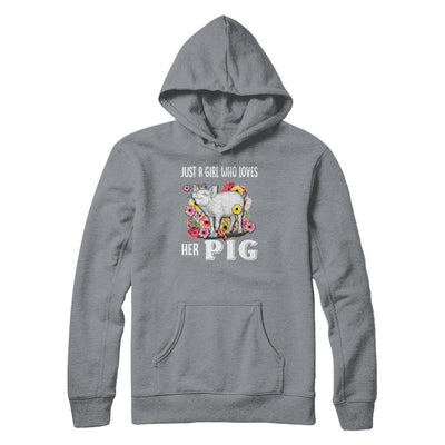 Just A Girl Who Loves Her Pig-T-Shirt & Tank Top-Pullover Hoodie-Light Steel