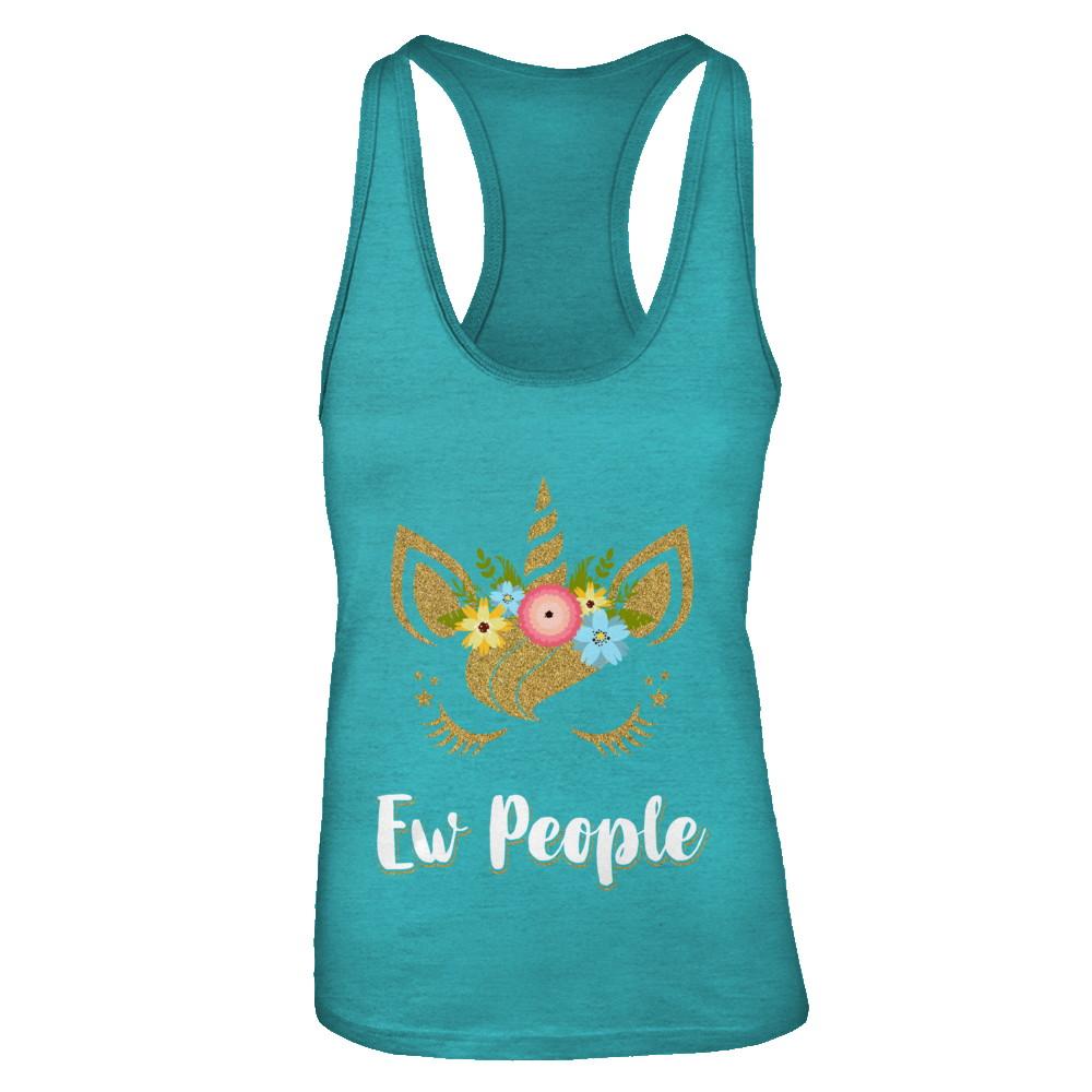 Ew People Unicorn-T-Shirt & Tank Top-Women's Ideal Racerback Tank-Tahiti Blue