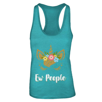 Ew People Unicorn-T-Shirt & Tank Top-Women's Ideal Racerback Tank-Tahiti Blue