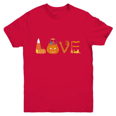 I Love Candy Funny Candy Corn Halloween Gift Youth-Youth Shirt-Youth T-Shirt-Red