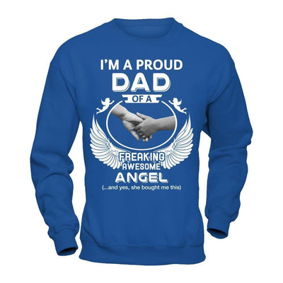 I'm A Proud Dad Of A Freaking Awesome Angel-T-Shirt & Hoodie-Crewneck Sweatshirt-Royal