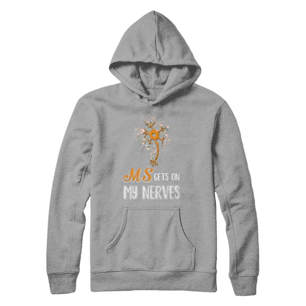MS Gets On My Nerves Multiple Sclerosis Awareness-T-Shirt & Hoodie-Pullover Hoodie-Light Steel