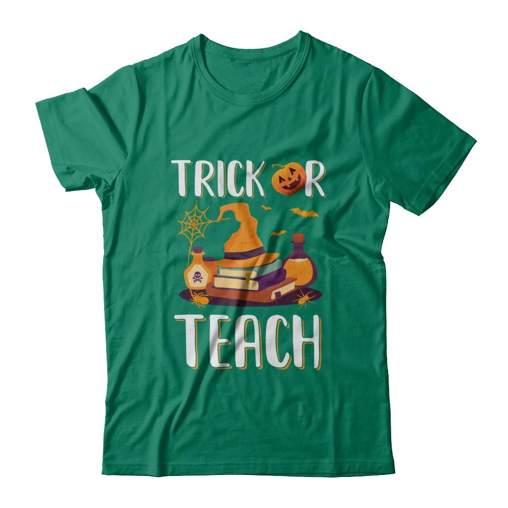 Trick Or Teach Halloween Gift Costume For Teacher-T-Shirt & Hoodie-Classic T-Shirt-Kelly Green