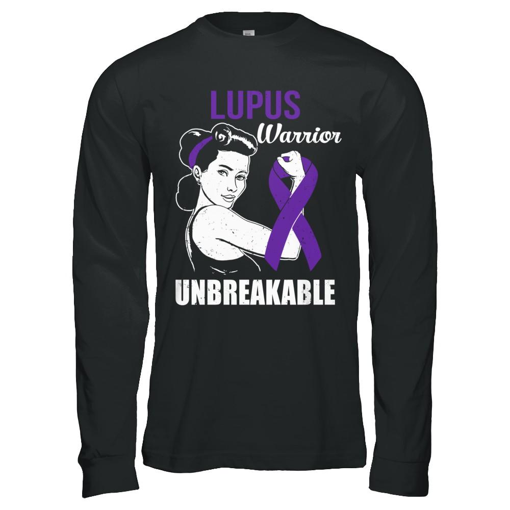 Lupus Warrior Unbreakable Lupus Awareness-T-Shirt & Hoodie-Long Sleeve T-Shirt-Black