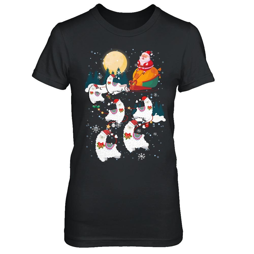 Funny Christmas Llama Alpaca Reindeer Lover Santa Gift