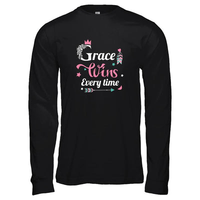 Grace Wins Every Time-T-Shirt & Tank Top-Long Sleeve T-Shirt-Black