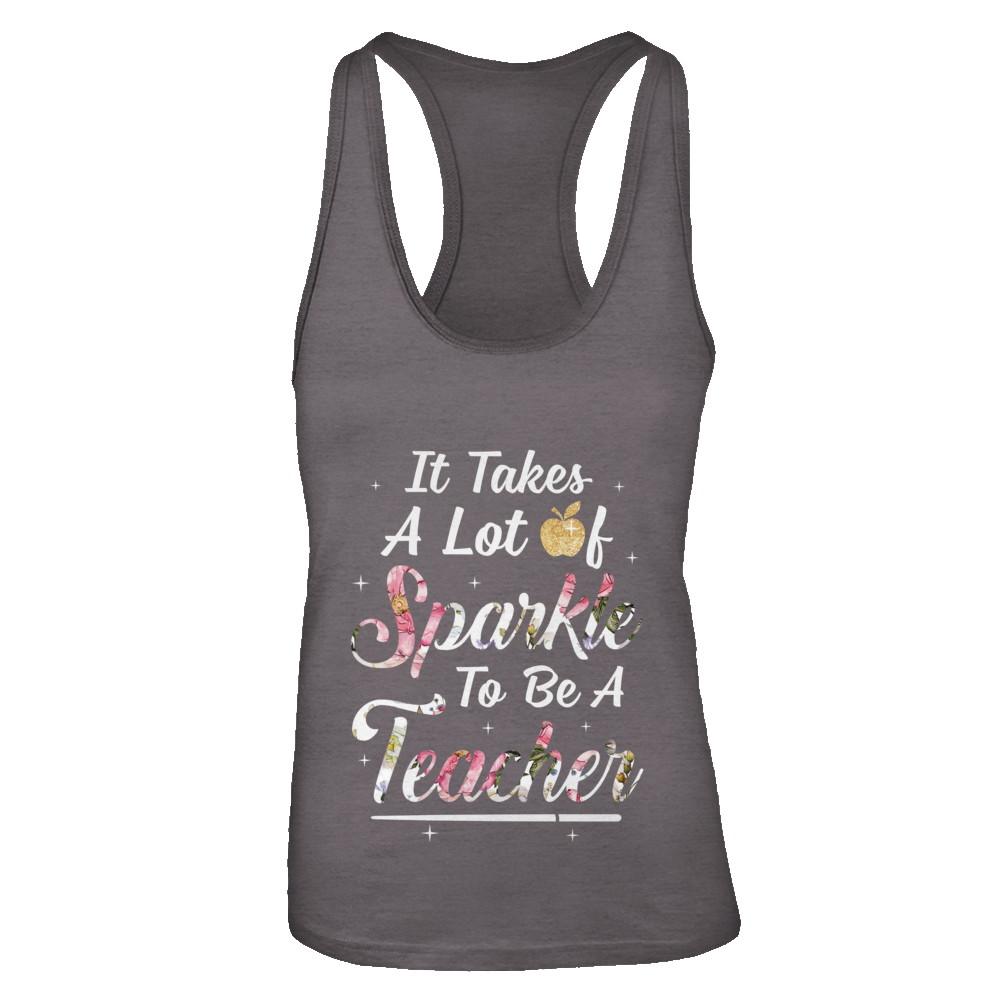 Teaching It Takes A Lot Of Sparkle To Be A Teacher Gift-T-Shirt & Tank Top-Women's Ideal Racerback Tank-Dark Grey