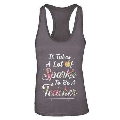 Teaching It Takes A Lot Of Sparkle To Be A Teacher Gift-T-Shirt & Tank Top-Women's Ideal Racerback Tank-Dark Grey