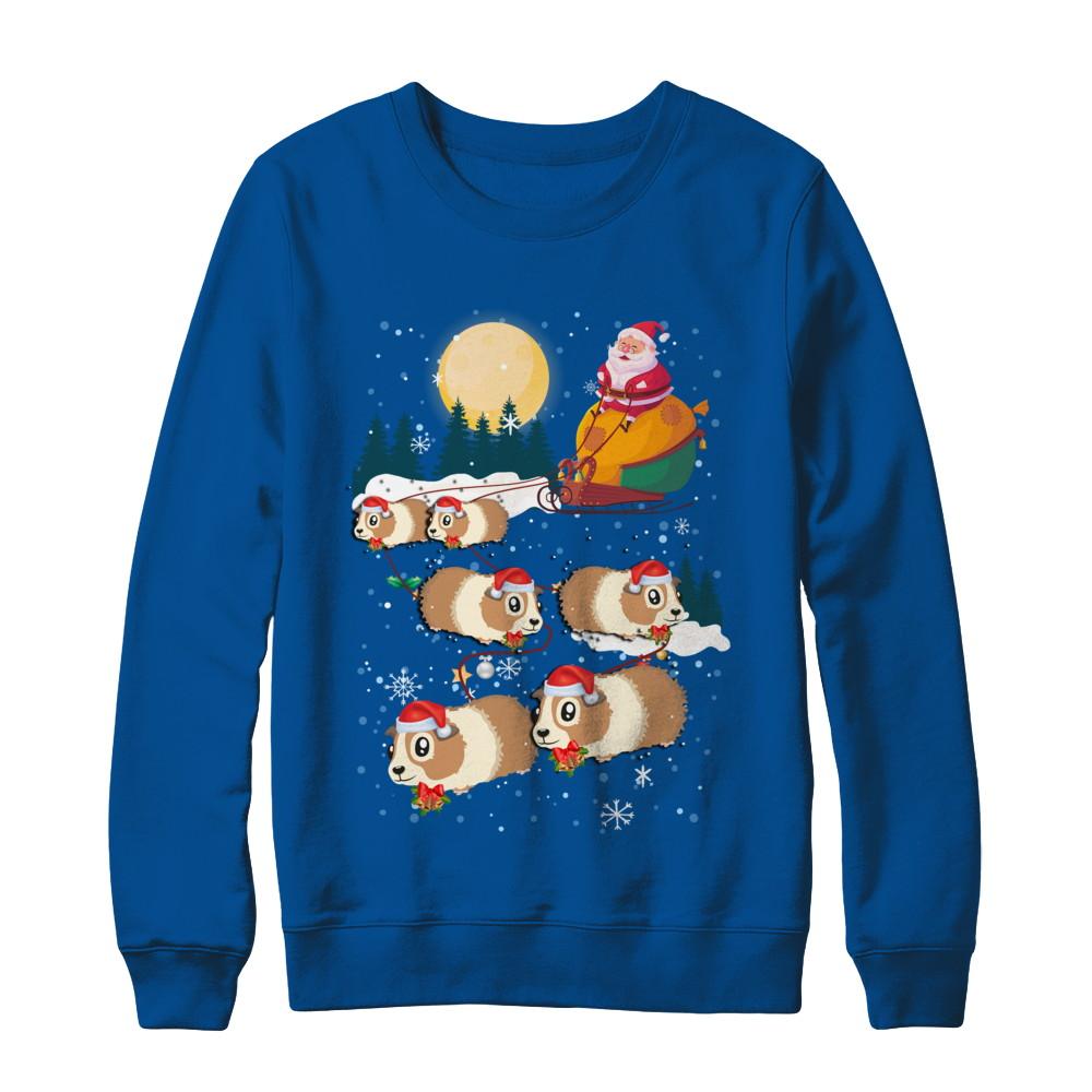 Funny Christmas Guinea Pig Reindeer Lover Santa Gift-T-Shirt & Sweatshirt-Crewneck Sweatshirt-Deep Royal