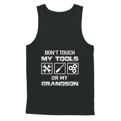 Don't Touch My Tools Or My Grandson Funny Mechanic-T-Shirt & Hoodie-Unisex Tank-Black