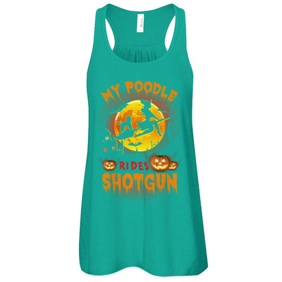 My Poodle Rides Shotgun Halloween Dog-T-Shirt & Tank Top-Women's Flowy Racerback Tank-Kelly