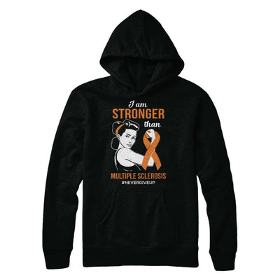 I Am Stronger Than Multiple Sclerosis Awareness Support-T-Shirt & Hoodie-Pullover Hoodie-Black