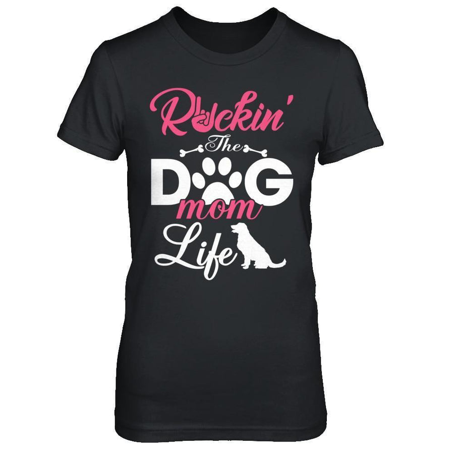 Rockin' The Dog Mom Life-T-Shirt & Hoodie-Women's T-Shirt-Black
