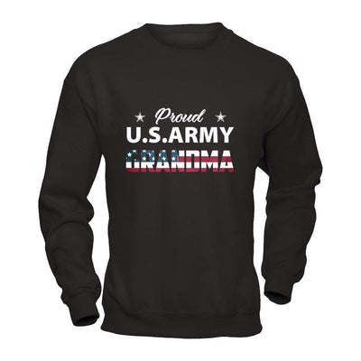 Proud Us Army Grandma-T-Shirt & Hoodie-Crewneck Sweatshirt-Black