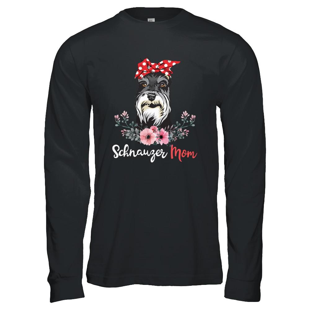 Schnauzer Mom Gift For Women Dog Lover-T-Shirt & Hoodie-Long Sleeve T-Shirt-Black