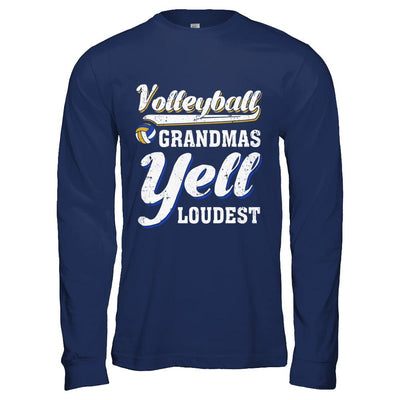 Volleyball Grandmas Yell Loudest-T-Shirt & Hoodie-Long Sleeve T-Shirt-Navy