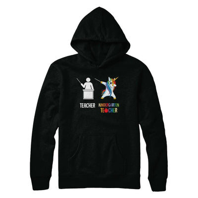 Dabbing Unicorn Kindergarten Teacher Funny Gifts Dab-T-Shirt & Hoodie-Pullover Hoodie-Black