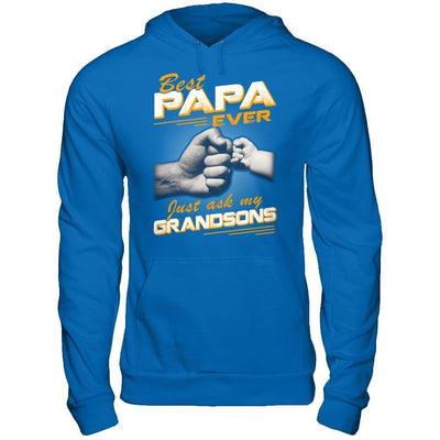 Best Papa Ever Just Ask My Grandsons-T-Shirt & Hoodie-Pullover Hoodie-Royal