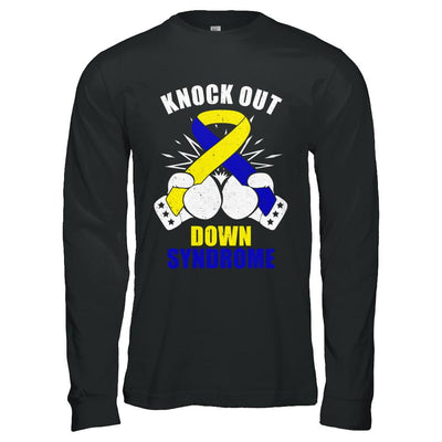 Boxing knock out Down Syndrome Awareness Support-T-Shirt & Hoodie-Long Sleeve T-Shirt-Black