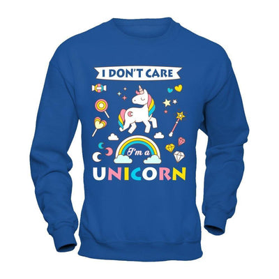 I Dont Care I'am A Unicorn-T-Shirt & Hoodie-Crewneck Sweatshirt-Royal
