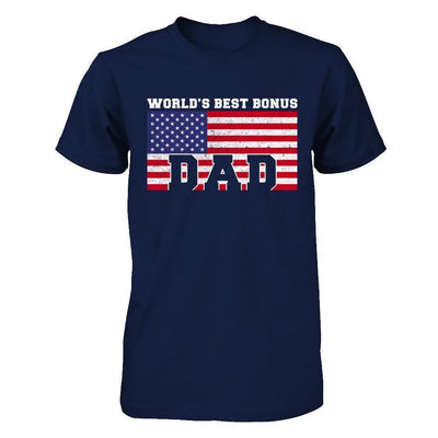 Worlds Best Bonus Dad Stepdad-T-Shirt & Hoodie-Classic T-Shirt-Navy