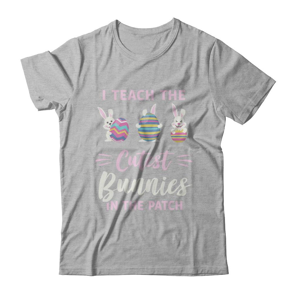 Cute Easter Teachers I Teach The Cutest Bunnies-T-Shirt & Hoodie-Premium T-Shirt-Heather Gray