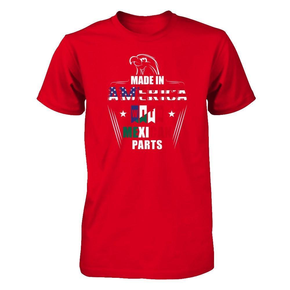 Made In America With Mexican Part-T-Shirt & Hoodie-Premium T-Shirt-Red