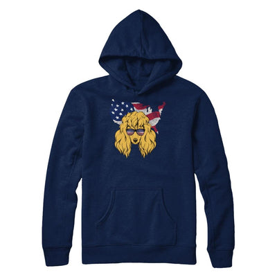 Funny Patriot Poodle Dog 4Th Of July American Flag-T-Shirt & Hoodie-Pullover Hoodie-Navy