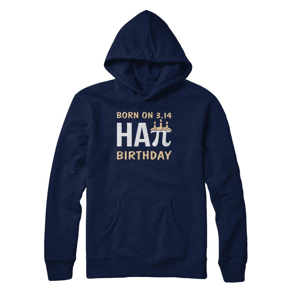 Born On March 14 Happy Pi Day Birthday-T-Shirt & Hoodie-Pullover Hoodie-Navy