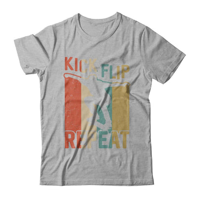 Kick Flip Skateboarding Repeat Vintage Skate-T-Shirt & Hoodie-Premium T-Shirt-Heather Gray