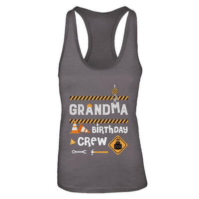 Grandma Birthday Crew Construction Birthday Party-T-Shirt & Tank Top-Women's Ideal Racerback Tank-Dark Grey