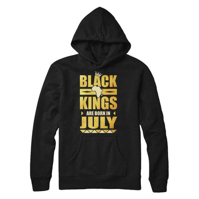 Black Kings Are Born In July Birthday-T-Shirt & Hoodie-Pullover Hoodie-Black