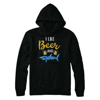 Funny Ocean I Like Beer And Sharks Gift-T-Shirt & Hoodie-Pullover Hoodie-Black