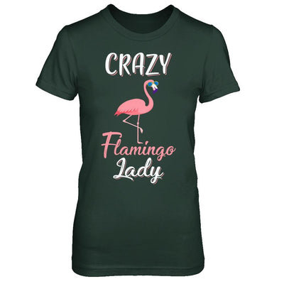Crazy Flamingo Lady Mom Aunt Auntie Flamingo-T-Shirt & Hoodie-Women's T-Shirt-Forest Green