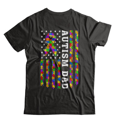 Proud Autism Dad Us Flag Autistic Daddy Fathers Day-T-Shirt & Hoodie-Classic T-Shirt-Black