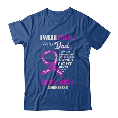 Alzheimer's Awareness I Wear Purple For My Dad Son Daughter-T-Shirt & Hoodie-Classic T-Shirt-Royal