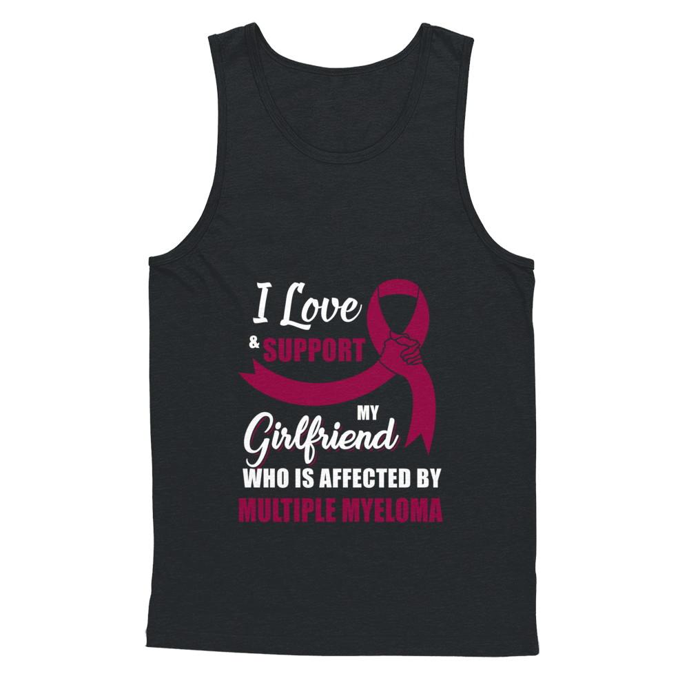 Multiple Myeloma Awareness Support Burgundy Girlfriend Boyfriend-T-Shirt & Hoodie-Unisex Tank-Black