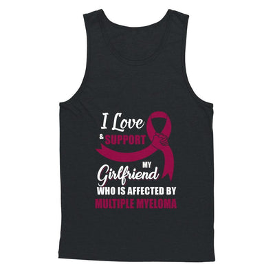 Multiple Myeloma Awareness Support Burgundy Girlfriend Boyfriend-T-Shirt & Hoodie-Unisex Tank-Black