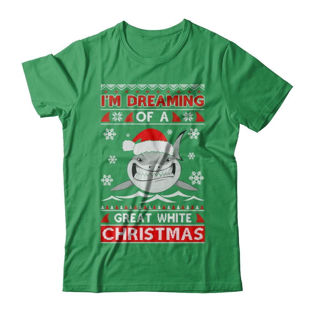I'm Dreaming Of A Great White Christmas Shark Sweater-T-Shirt & Sweatshirt-Premium T-Shirt-Kelly Green